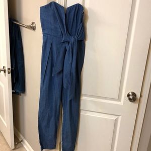 Blue jean jump suit